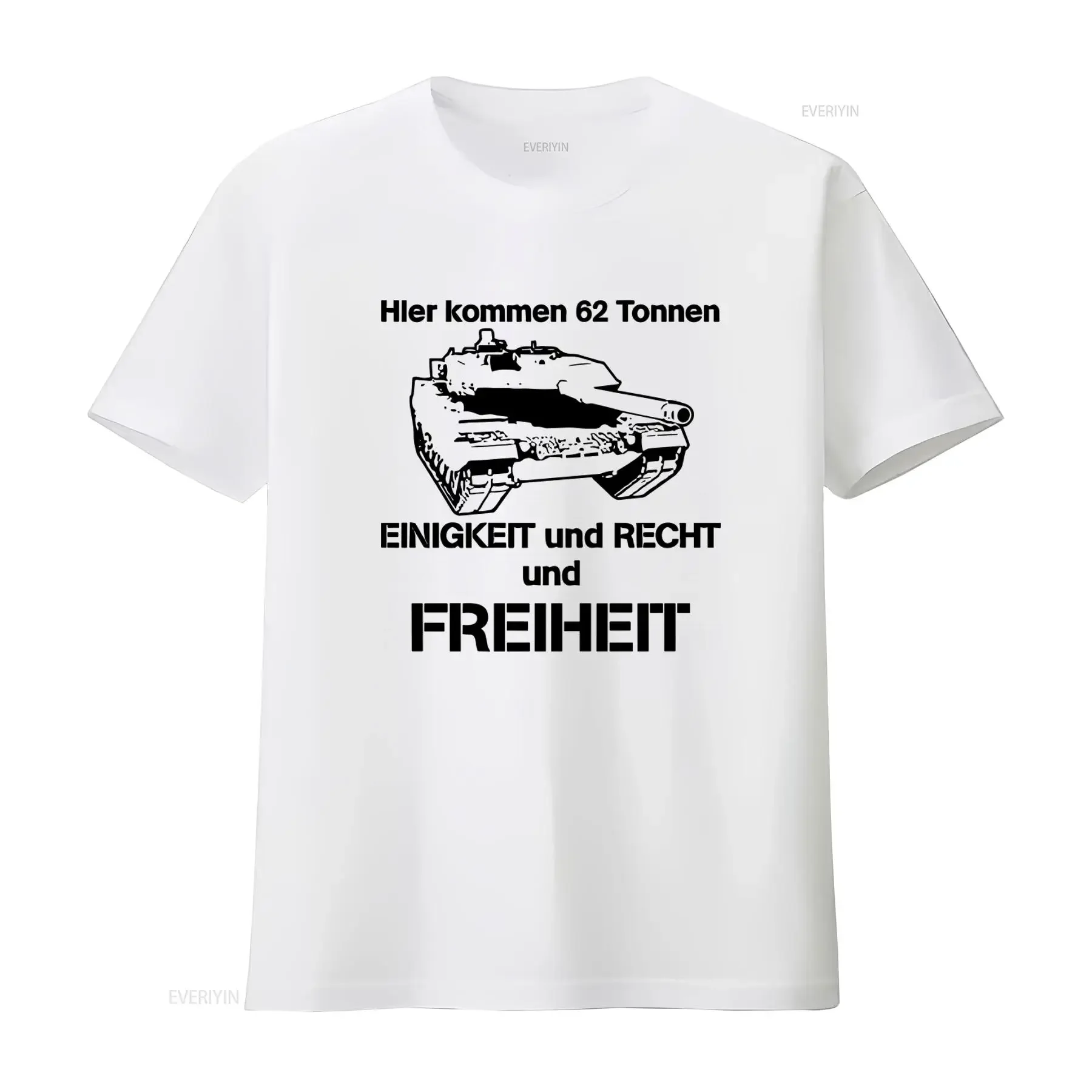 T-shirt unisexe homme Here Come 62 Tons Unity Right Freedom Bundeswehr Bund 12094 vintage Washed graphic légèrement délavé