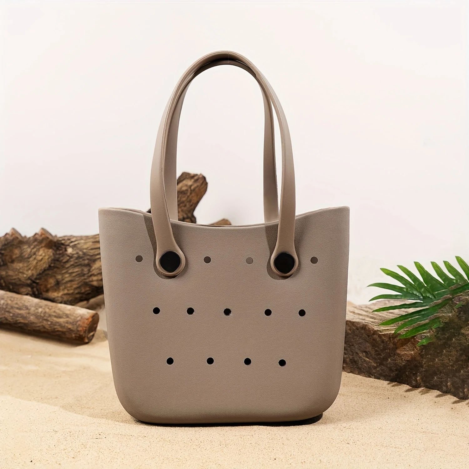 

Women's Casual Solid Color Tote Bag, Durable Minimalist Summer Vacation Satchel Bag