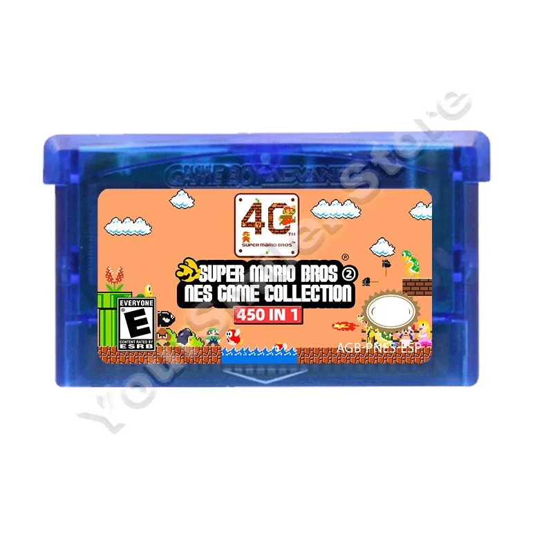 GBA Game Card Super Mario 40th Anniversary Cartridge Video Game Console Card  Series 420 450 In 1 New Game Collection Gifts Toys