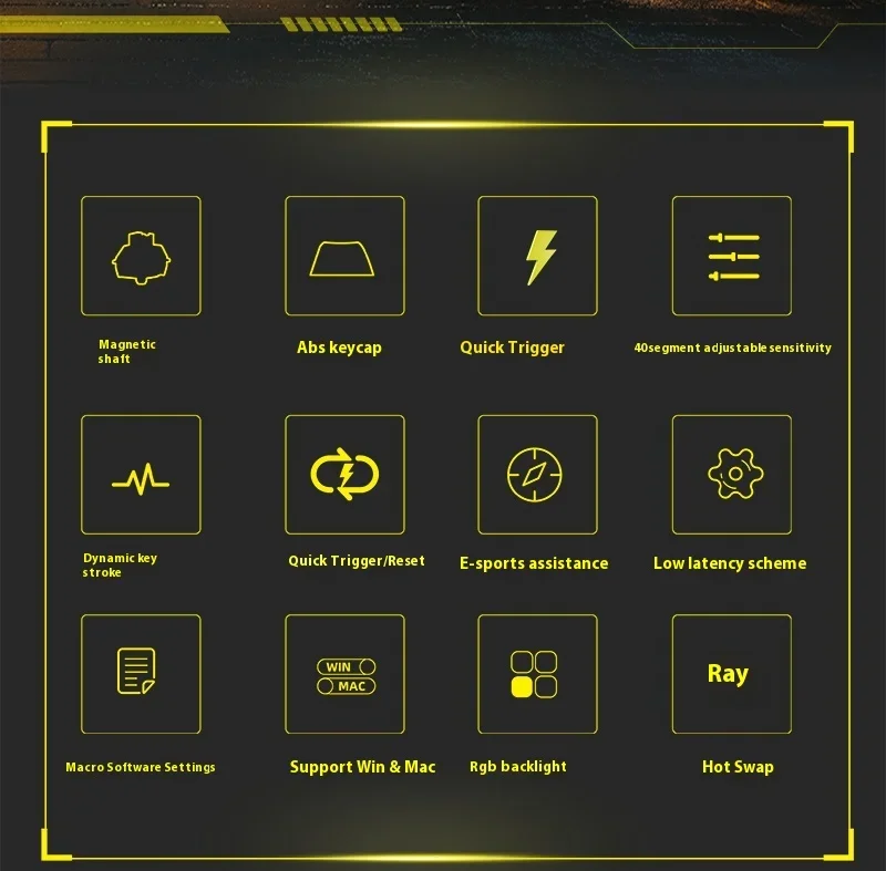 ZUOYA HE30 Interruttore magnetico da gioco con una sola mano Tastiera meccanica Wired RGB Hotswap 8khz 0,04mm Tastiere per PC Gamer personalizzate