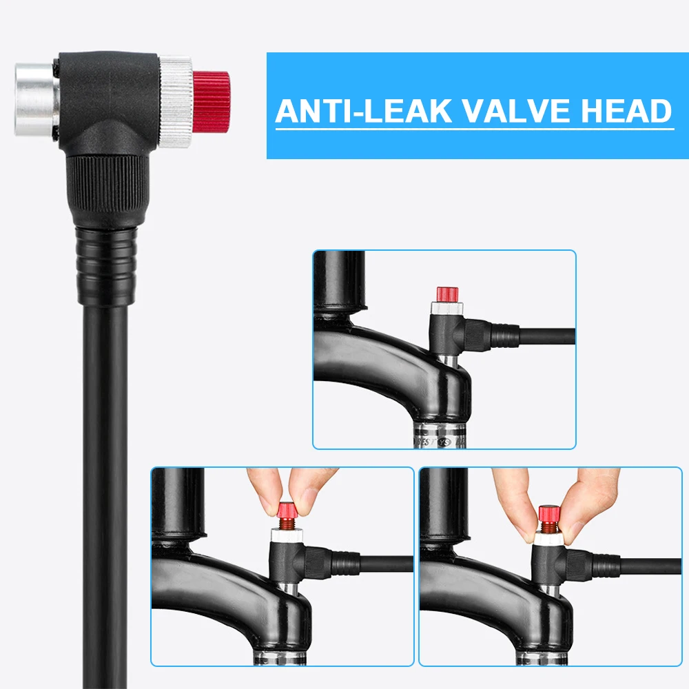 

Bike Shock Pump with Pressure Gauge 300PSI High Pressure Bike Tire Inflator Pump for Fork and Rear Suspension