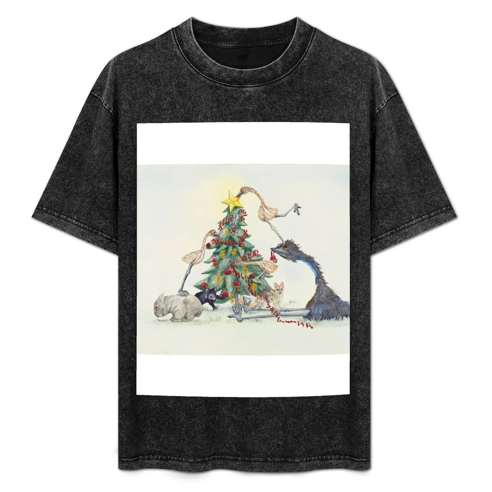 

Tassie Christmas T-Shirt Casual Street Style Short Sleeve Tee