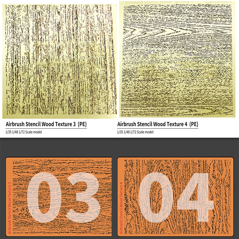 

Airbrush Stencil Wood Texture Etching Sheet for 1/32 1/35 1/48 Scale Models DIY Making Part