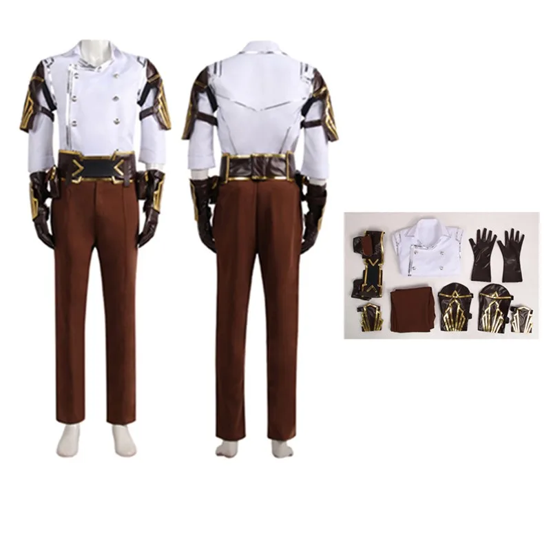 LOL Jayce Cosplay Costume Defender of Tomorrow Roleplay Adult Men Uniform Shirt Pants Outfits Halloween Carnival Party Suit