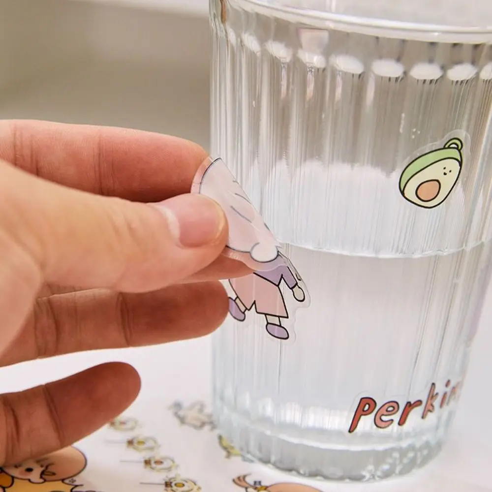 10/20/50Pcs Cute Cartoon Patterns PVC Stickers DIY Waterproof Notebook Decoration Scrapbook Decor Transparent