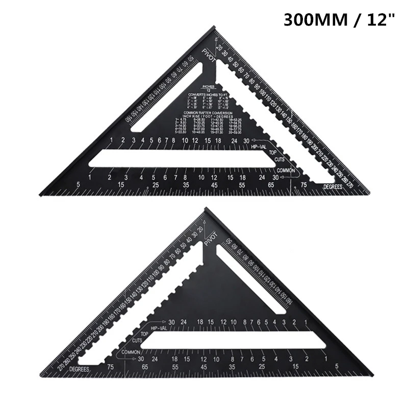 Triangle Ruler 7inch Aluminum Alloy Angle Protractor Speed Metric Square Measuring Tool Metric Angle Protractor Woodworking Tool