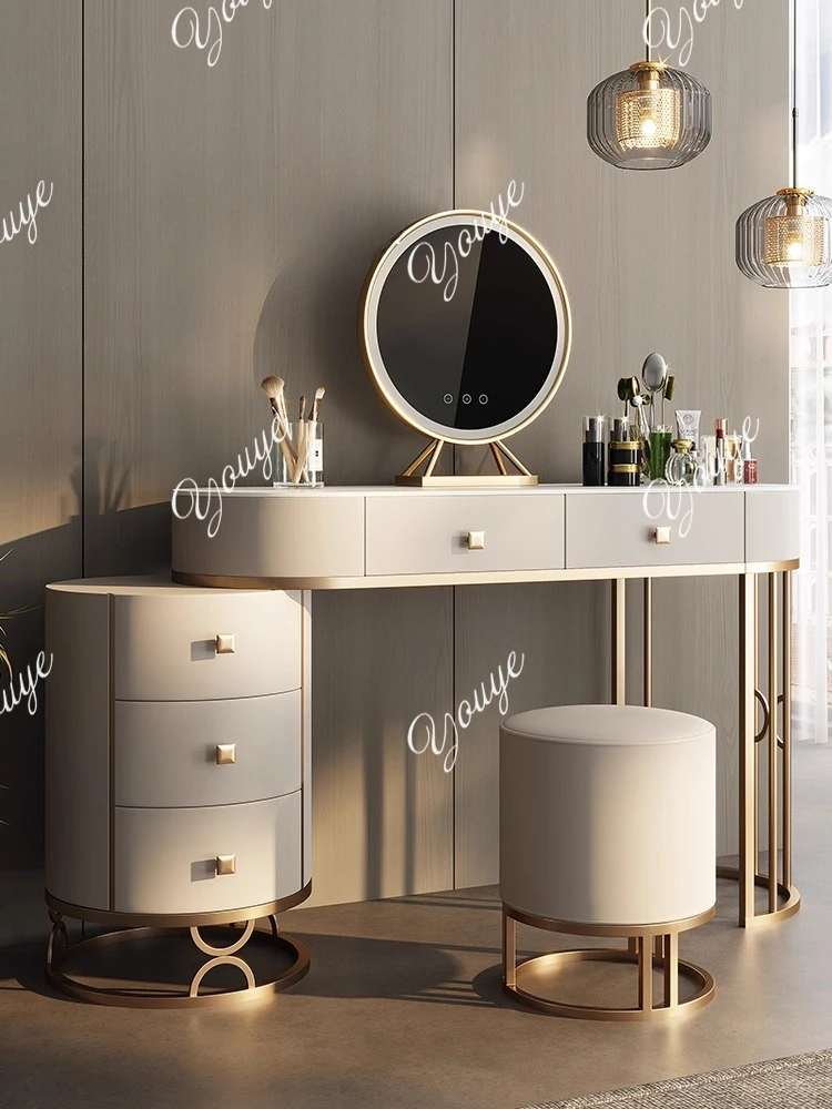 

Light luxury modern high-end dresser bedroom slate modern simple storage chest integrated makeup desk