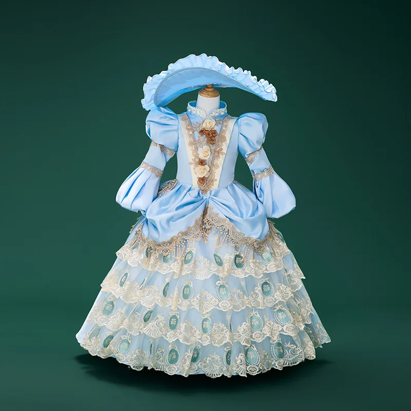 

Европейская придворная одежда для выступлений для девочек, сказочная сценическая одежда, детская фотография, бал, представление для девочек, принцесса, меч