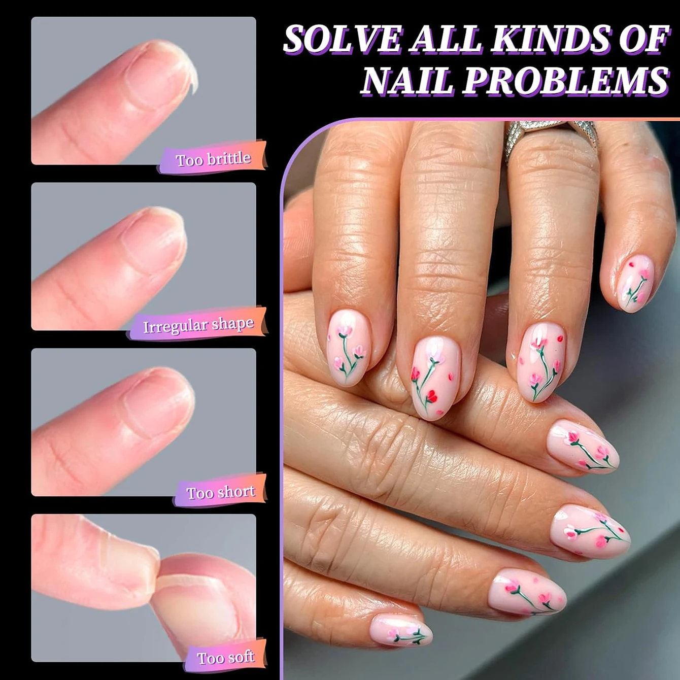 240PCS Short Almond Nail Tips Soft Gel Pre-Shaped Acrylic Nail Tips Half Matte Full Cover Nail Tips Clear Gelly Press on Nail