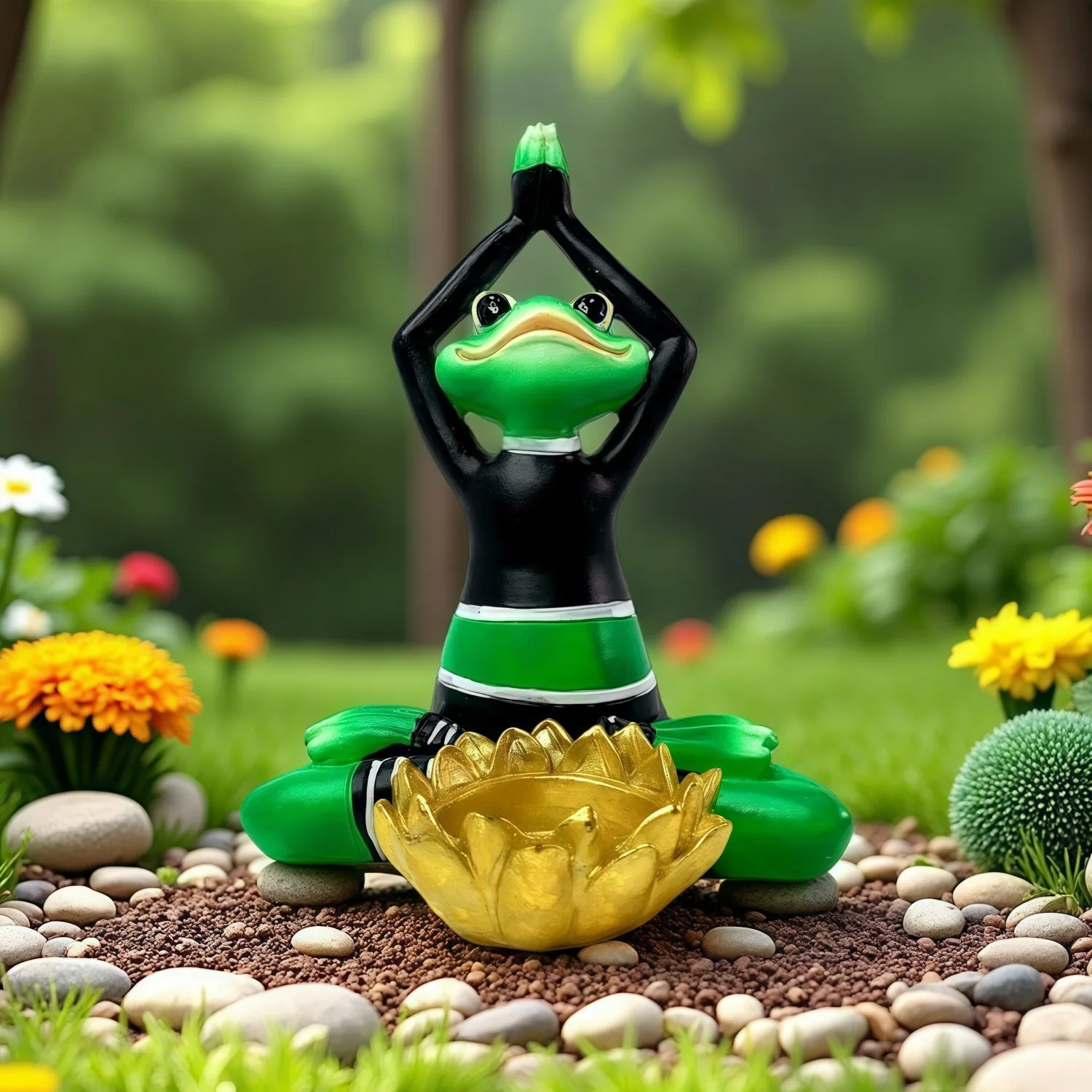 Outdoor Simulation Frog Statue Creative Animal Ornament Balcony Courtyard Pool Garden Landscape Decor