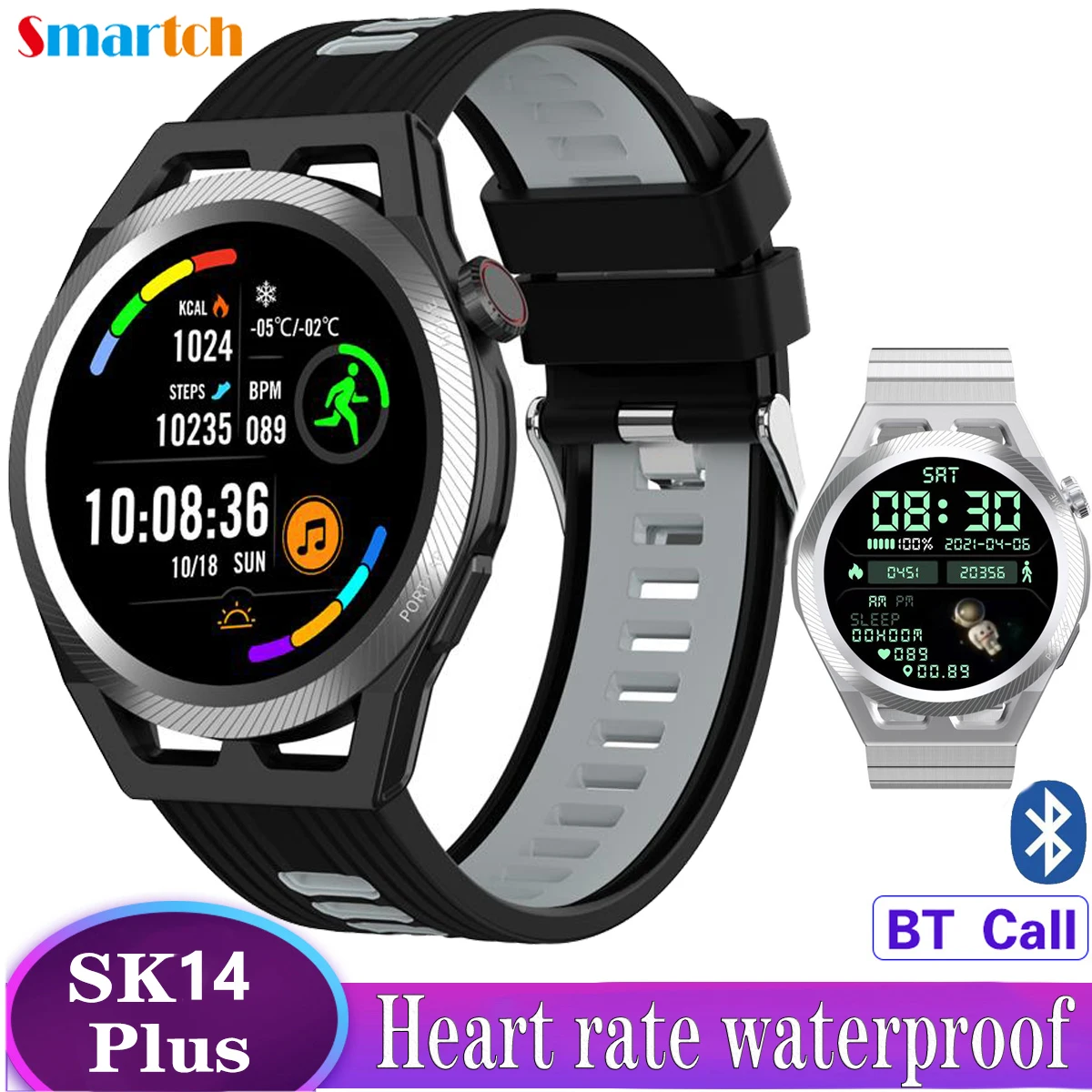 

AI Voice SK14 PLUS Smart Watch Blue Tooth Call Smartwatch Sleep Fitness Tracker Blood Pressure Oxygen Heartrate Monitor Bracelet