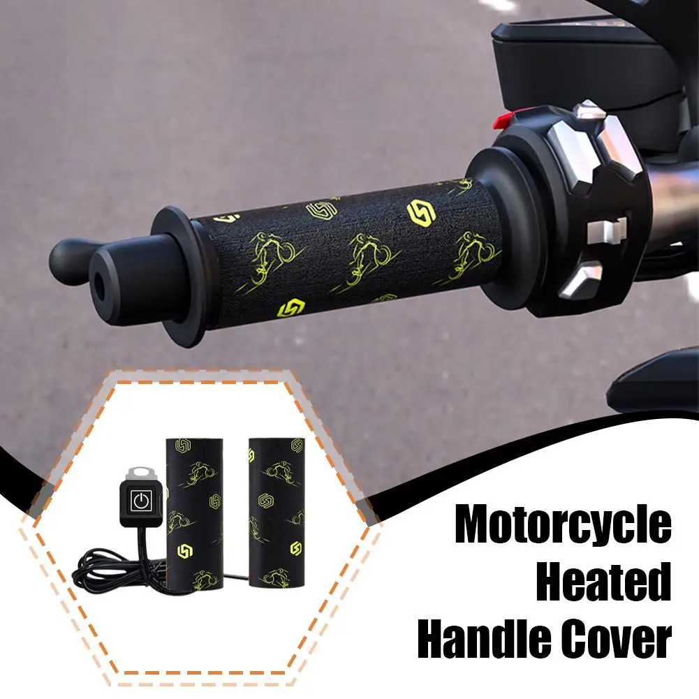 Motorcycle 12V Heated Grips Pads E-bike Hot Cover Handle Smart Warmer Heating Kit Switch ATV Handlebar Control Electric Wit T4F9