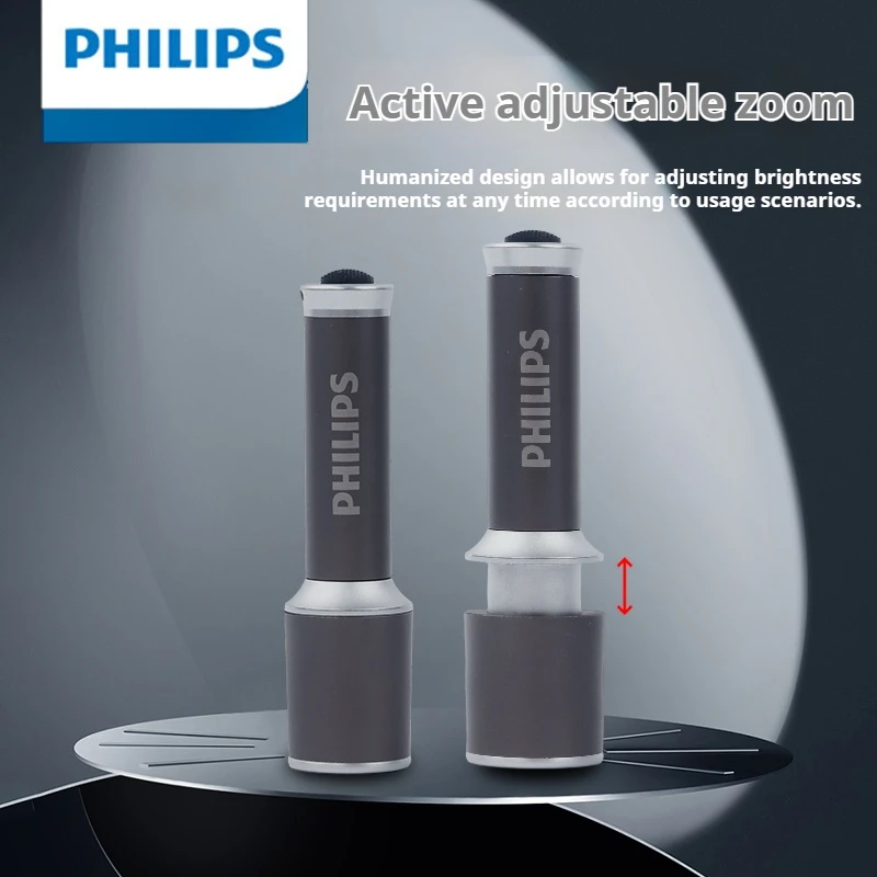 Philips 2025 nova lanterna sfl2251 edc lanterna de alumínio bateria substituível zoomable mini tamanho adequado para acampamento ao ar livre
