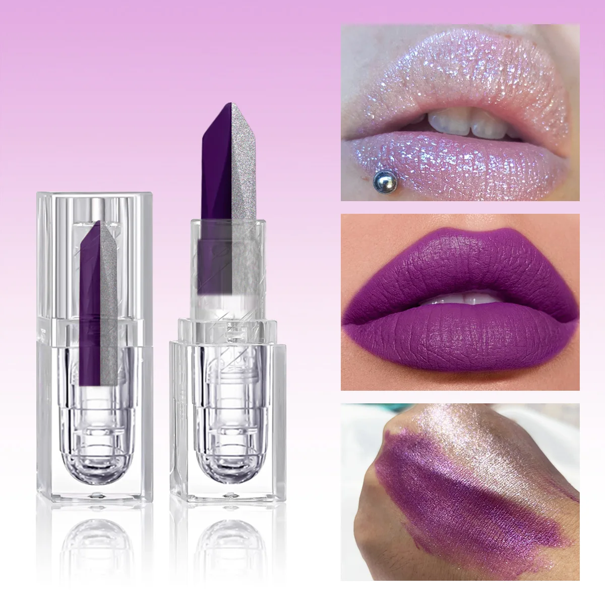 

Purple Lipstick Temperature Discoloration Rrose Moisturizing lLipstick Cosmetics Easy to use Lipstick Refill Lips Makeup