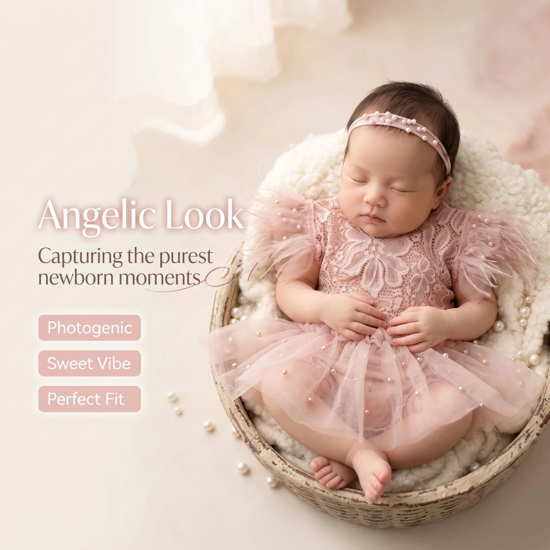 New children's photography clothing for 100-day photo shoots, baby girl lace dress props and outfits