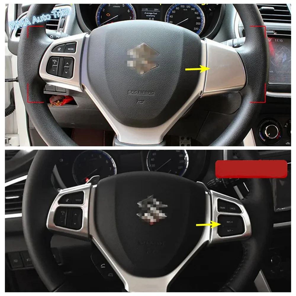 Car Steering Wheel Cover Trim Interior Mouldings Strip Decoration Fit For Suzuki SX4 S-cross 2014 - 2022 Matte Style Accessories