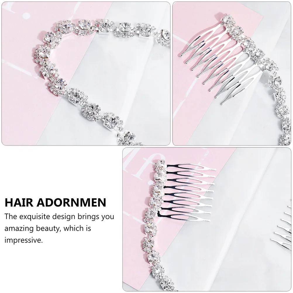 1Pcs Crystal Hair Comb Silver Alloy Exquisite Charming Bridal Hairpin Wedding Party Hair Accessory Bridal Headdress