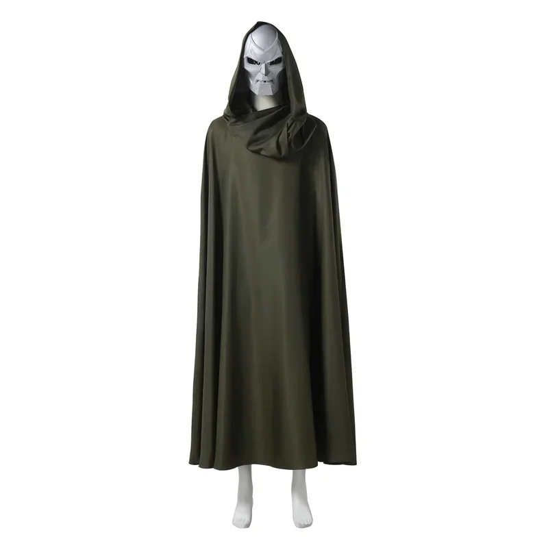 

Anime Doctor Doom Cosplay Costumes Green Cloak Mask Anime Role Play Uniform Halloween Party Dressing For Men
