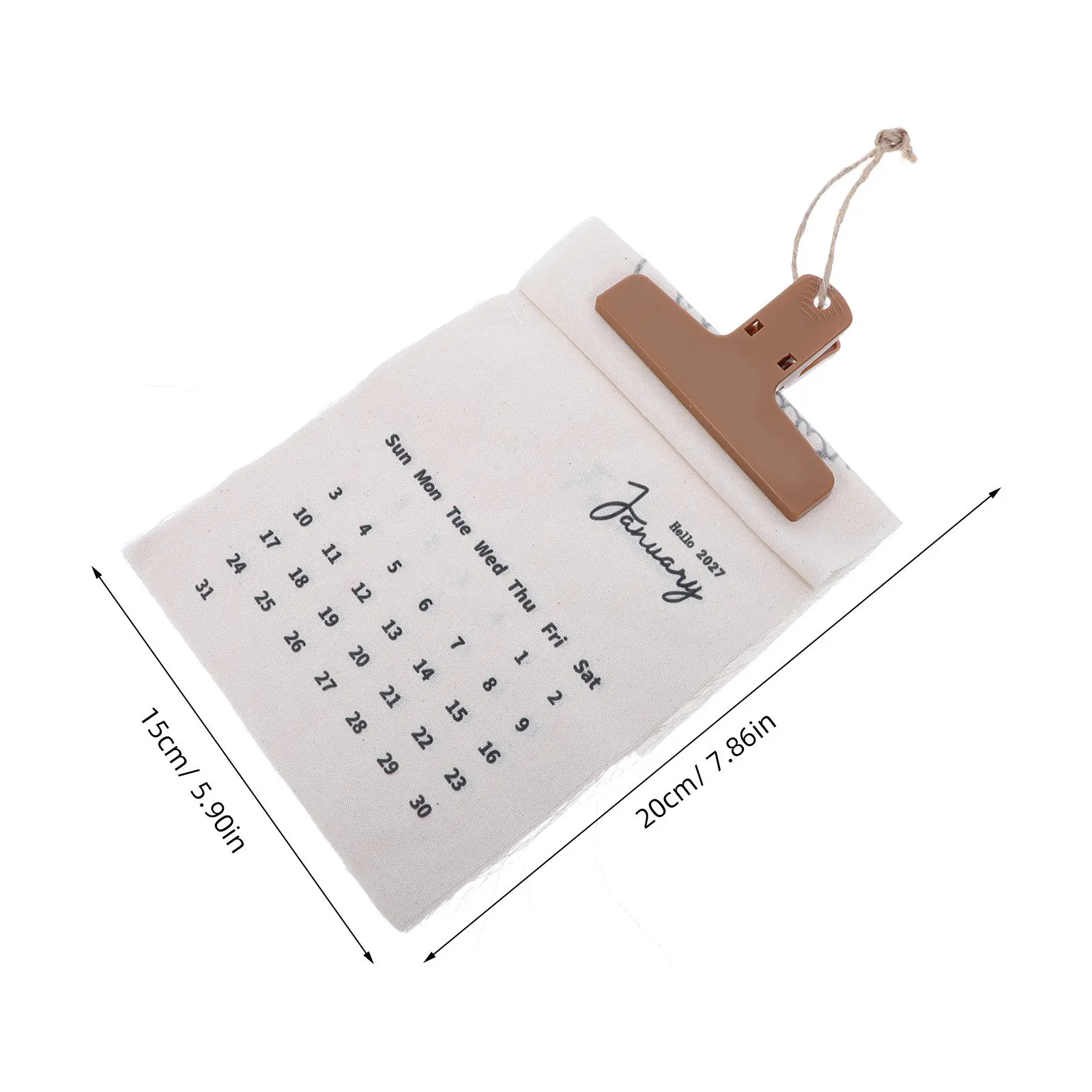 Wall Calendar Decoration Flip Farmhouse Kitchen Decorations For Hanging Home Cotton Cloth 2027 Office Decorative Monthly