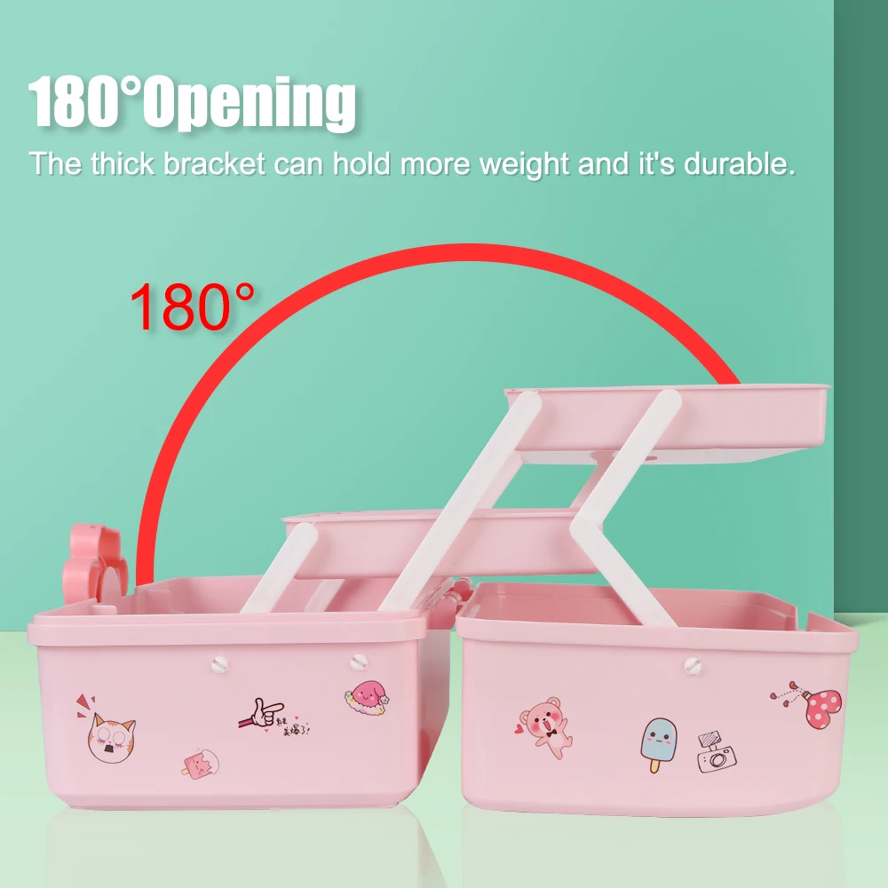 Cute Girl Jewelry Case Children\'s Hair Accessories Storage Box Multi-layer Hairpin Organizer Head Rope Headband Display Rack