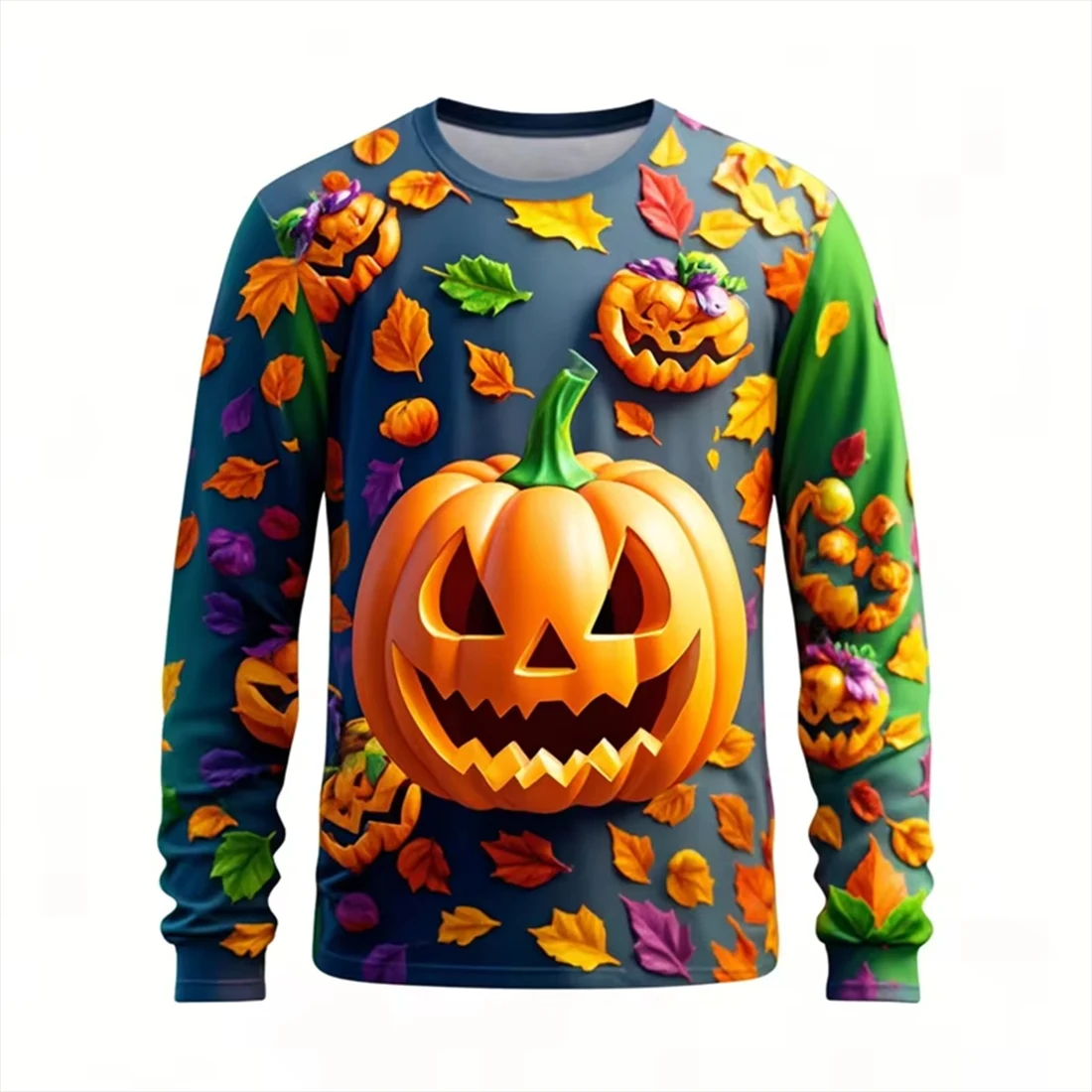 

Thanksgiving Day Pumpkin 3d Printed Loose T Shirt Autumn Crew Neck Women New In Long Sleeve Y2k Clothes Men's Long Sleeve Tops