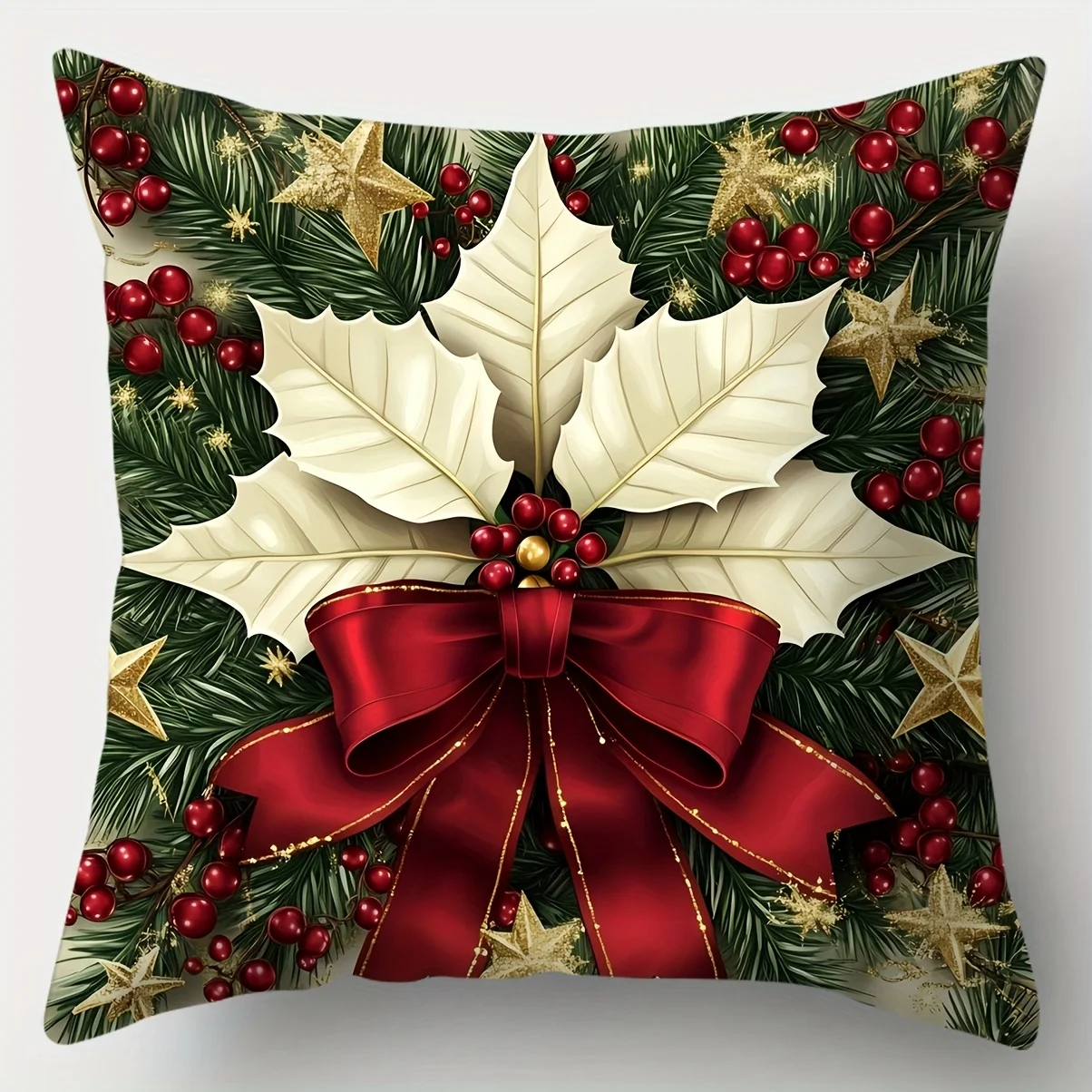 4pcs Festive Christmas Throw Pillow Covers, 17.7