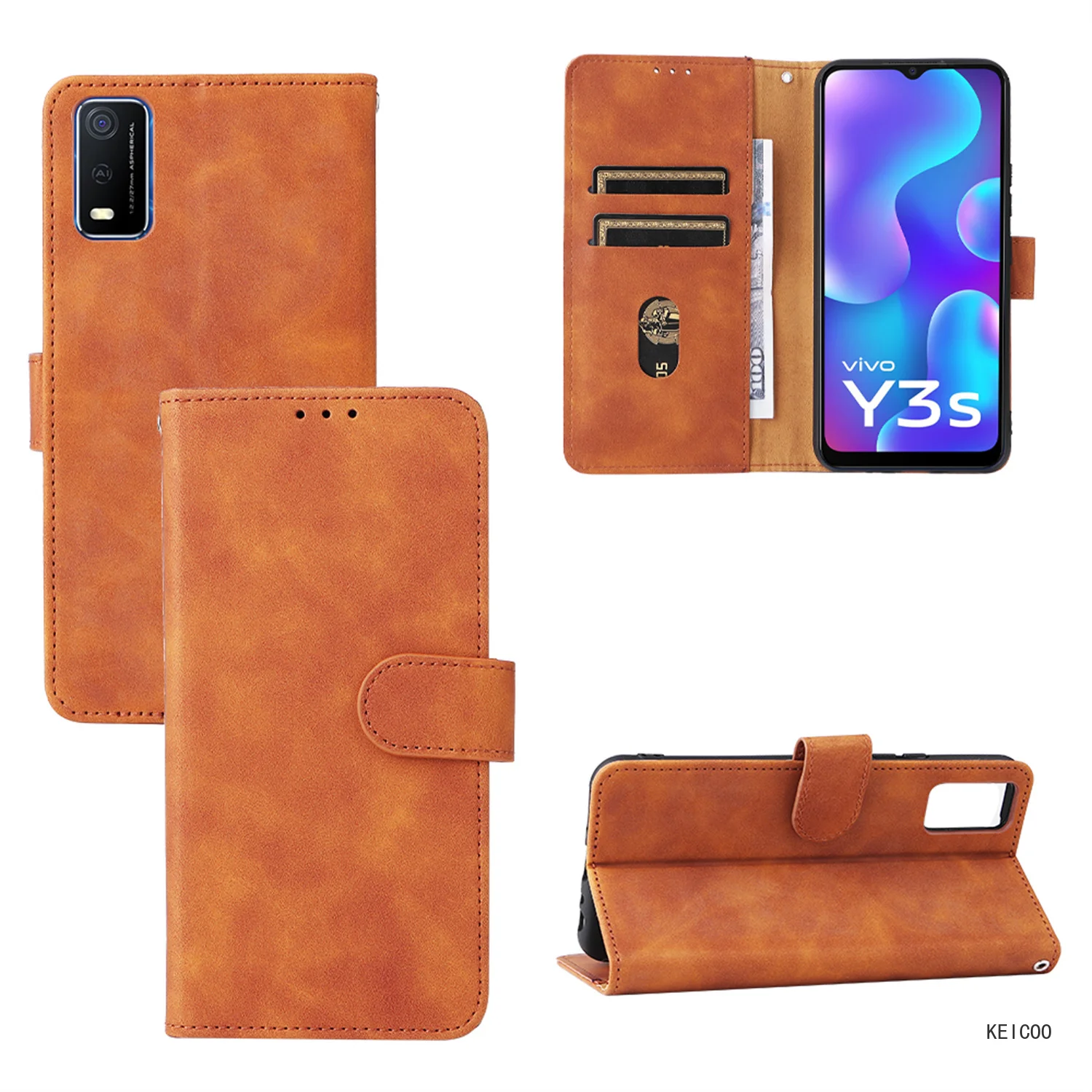 Flip case For Vivo Y72 Y52 Y53S Y21 Y33S Y21T Y01 Y76 Y76S Y74S S10E V23E Y3S Y15S Y15A V21 V21E Y73 X60 Pro IQOO Z3 8 Pro Etui