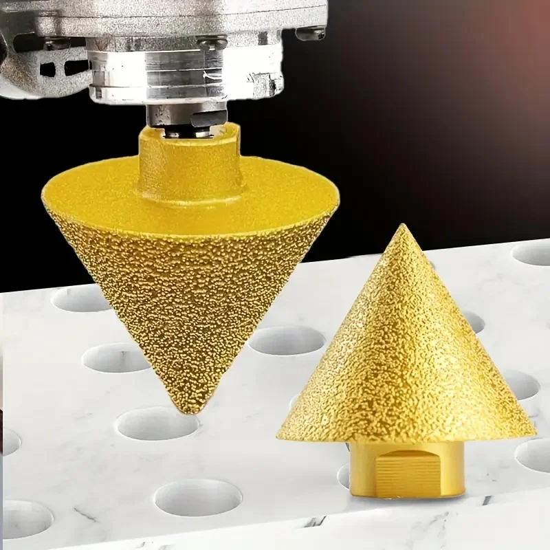 1Pc M14 Thread Diamond Beveling Chamfer Bit 38mm Cone Punching Expanding Drill Bit Grinding Wheel Ceramic Tile Chamferer