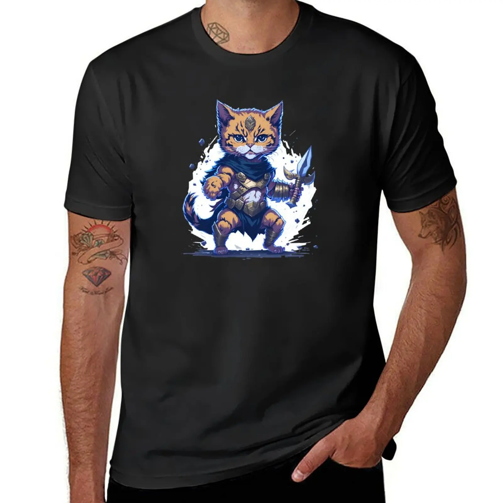 Meow Planet Warrior Hero T-Shirt korean fashion summer top oversized tops men clothes