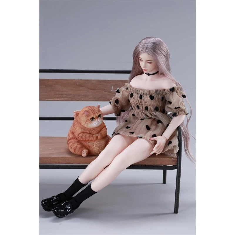 

1/6 масштаб, имитация смолы, поза для сидения, милый пухлый кот, модели животных для 12-дюймовых настольных фигурок, орнамент, подарок