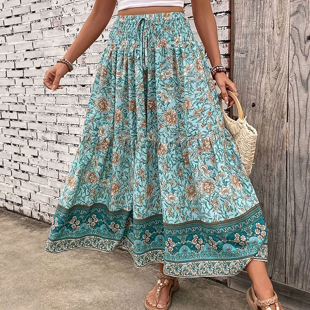 

Mia Muse Women's Skirts Summer Elegant Fashion Korean 2025 Ditsy Floral A-Line Midi Party Skirts