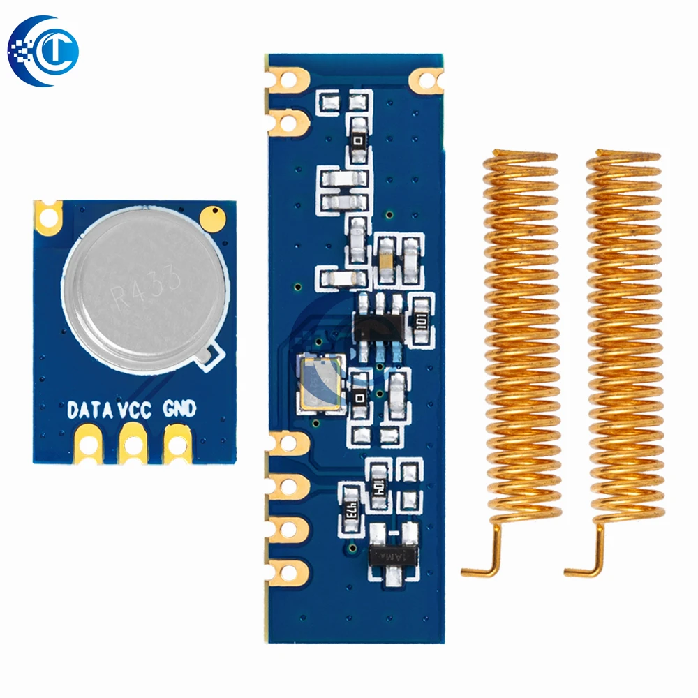 1 Set 433MHz 100 Meters Wireless Module Kit ASK Transmitter STX882 + ASK Receiver SRX882 + 2Pcs Copper Spring Antenna