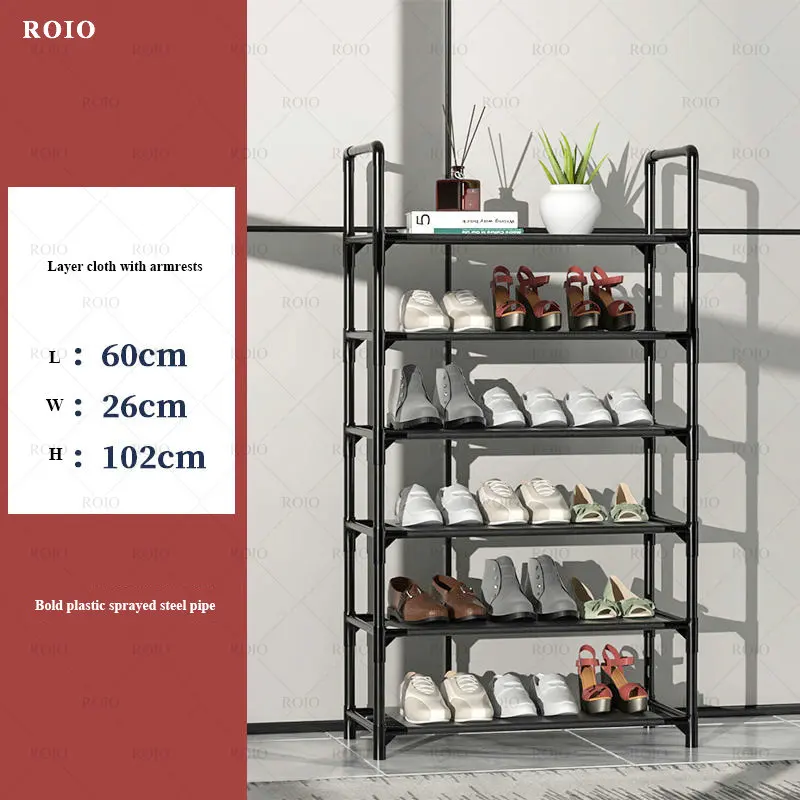 Simple Metal Shoe Rack Spray Paint Iron Tube Frame Shoe Shelf Portable Home Dorm Easy Assembled Shoe Organizer Stand Holder