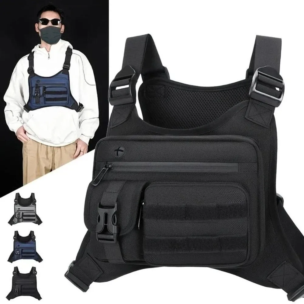 

Adjustable Sports Vest Bag Multi-functional Water Resistant Outdoor Chest Bag Oxford Cloth Lightweight Running Vest Bag Running