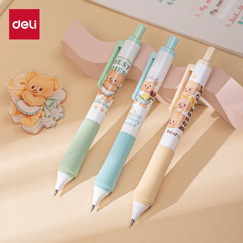 

Deli 3/6pcs 0.5mm Black Ink Cute Gel Pen Signing Pen School Student Supplies Gift Kawaii Gel Pens Office Supplies Stationery