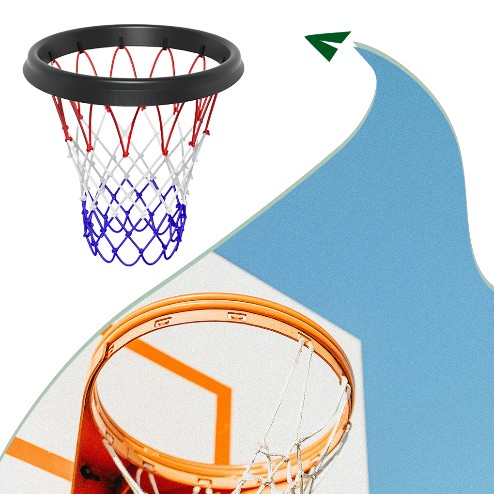 Professional PU Portable Basketball Net Frame Easy Setup 2.Universal Compatibility 3. Materials Black Colored Net