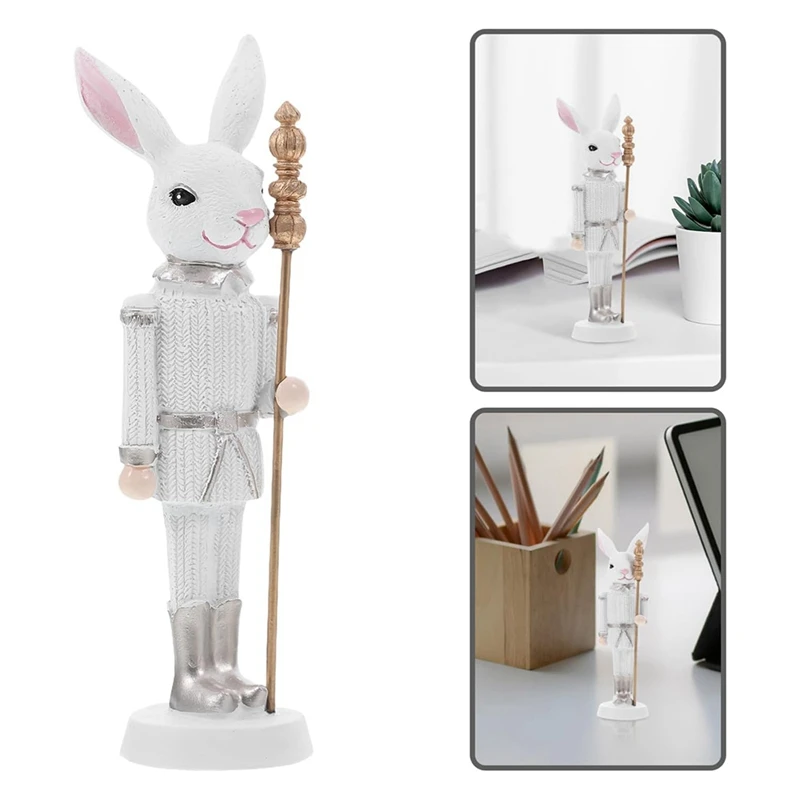 PZHI-عيد الفصح كسارة البندق الراتنج النحت عطلة دمية ديكور المنزل سطح المكتب الحلي لطيف