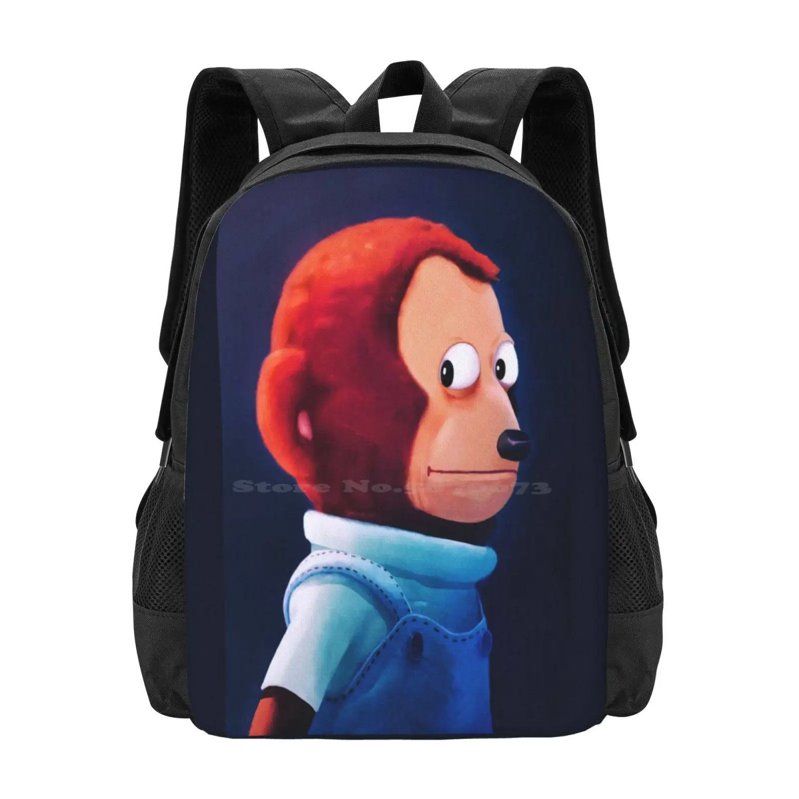 Monkey Puppet Meme 1 Backpacks For School Teenagers Girls Travel Bags Funny Monkey Puppet Tv Show Japan Water Color Kids Boy