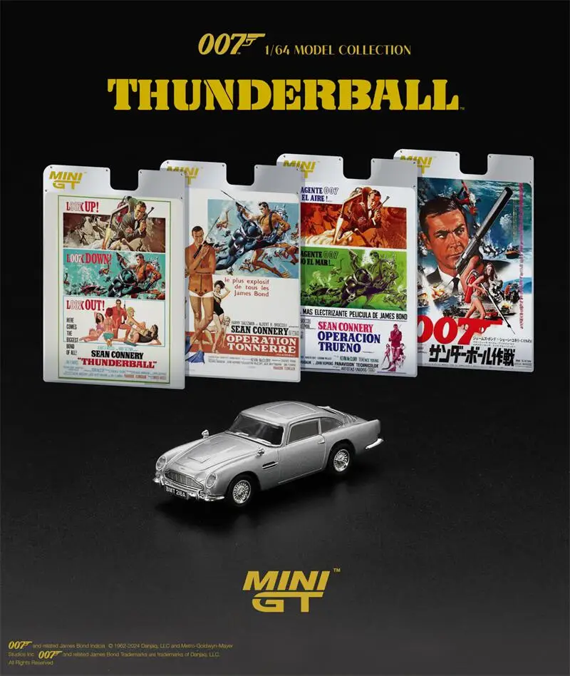 MINI GT 1:64 DB5 007 Goldfinger Thunderball RHD Diecast Model Car