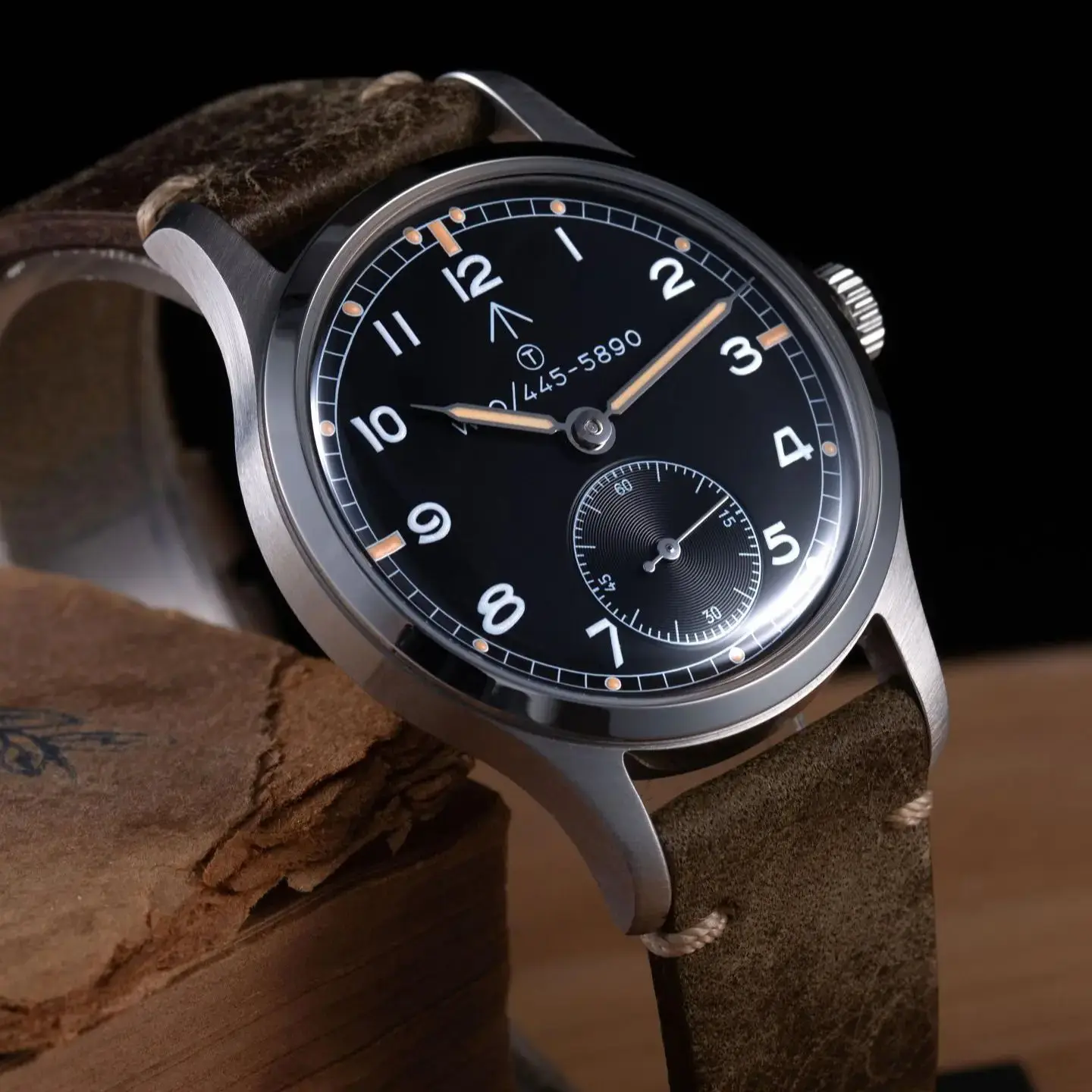 

Мужские часы Hruodland Aviator, 36 мм, кварцевые наручные часы для пилотов, водонепроницаемые, 5ATM, светящиеся, с зеркалом K1, VD78