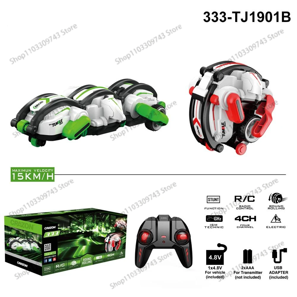 

2.4G High Speed 15KM/H Remote Control Rolling Stunt Car Boys Toy 360 Degree Roll Deformation 4WD RC Racing Cars Children's Gift