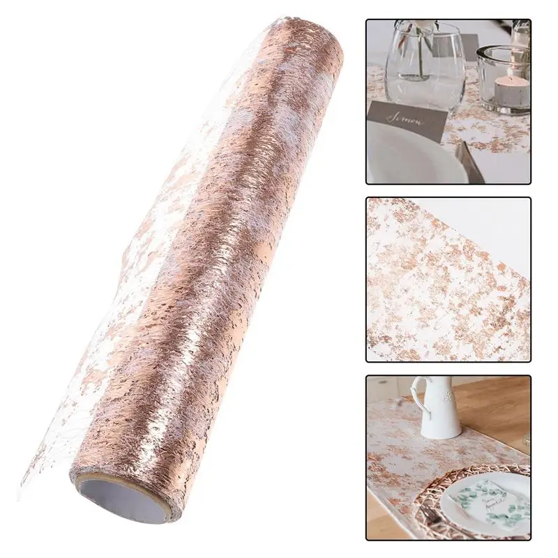 Sparkle Metallic Gold Thin Table Runners Silver Sequin Glitter Metallic Mesh Party Table Decor For Wedding Banquet Birthday