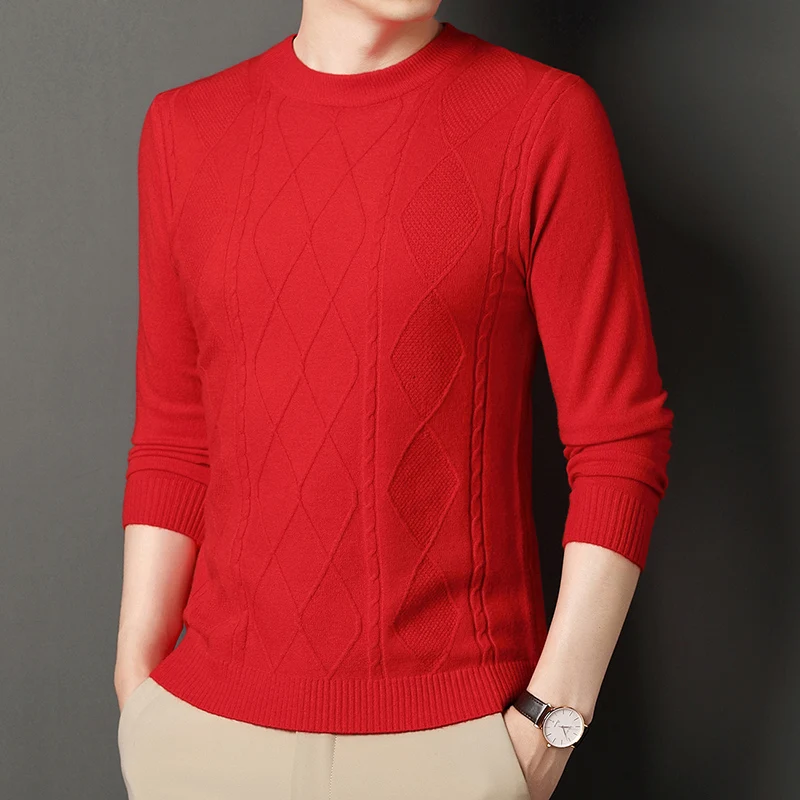 

Neck Men's Long Sleeved Knitted Pullover Printed with Fashionable Mens Sweater