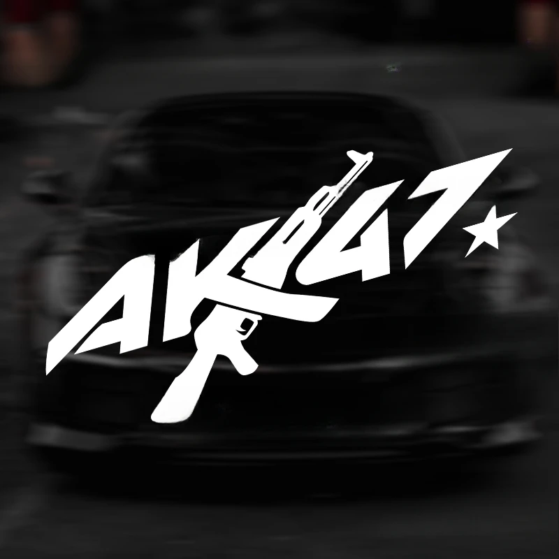 1PC AK47 Car Stickers Waterproof for Body Window Trunk Cover Scratches Durable Vinyl Decals Sunscreen Decor Vehicle Accessories