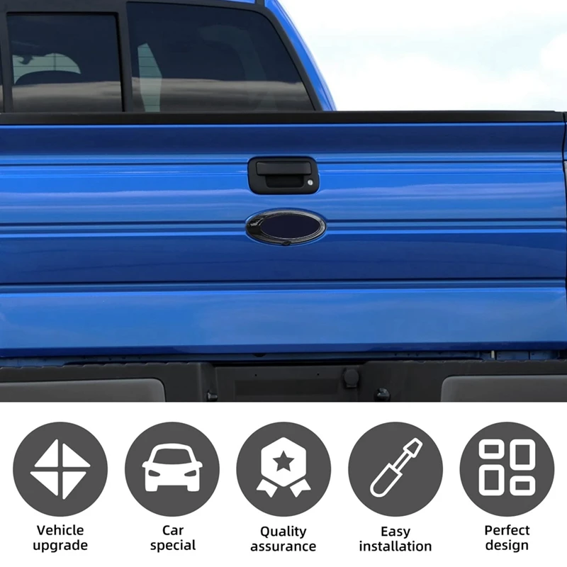 Tailgate Emblem Cover, Rear Trunk Logo Back Badge Decoration Cover Trim For 2009-2014 Ford F150 Raptor