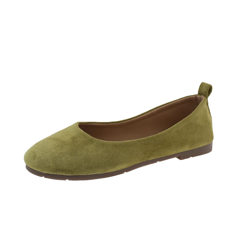 Damen-Ballerinas aus Wildleder mit runder Zehenpartie, Slip-On, weiche, lässige flache Schuhe – Detail 18