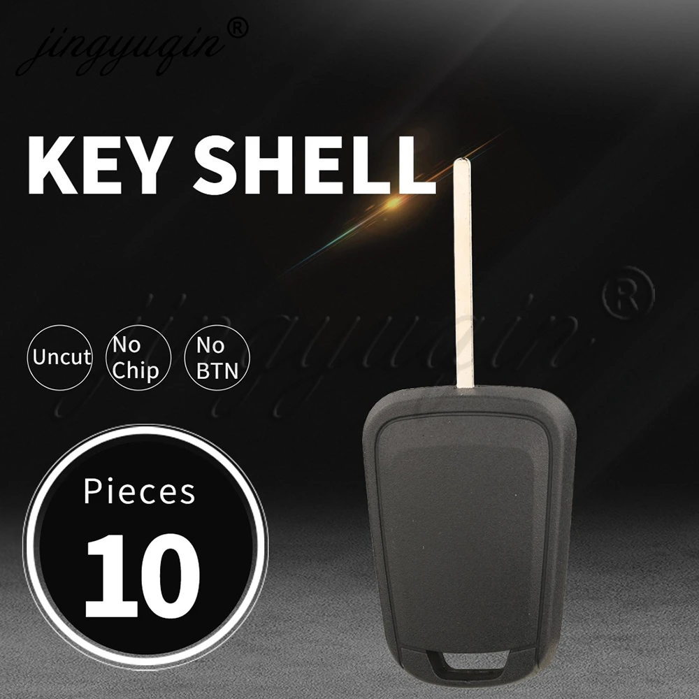 jingyuqin 10pcs Transponder Car Key Shell Case For GM Chevrolet Cruze SparK Camaro Equinox Malibu Opel 2010+ HU100 Blade No Chip