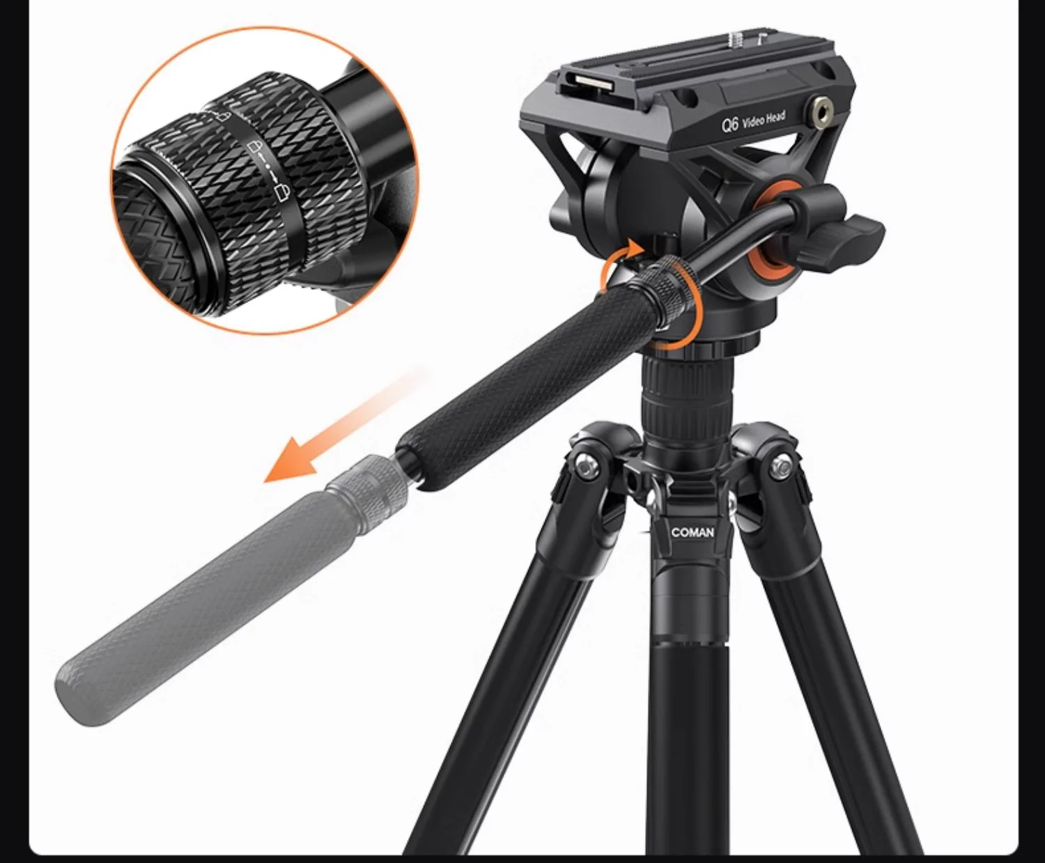 Coman KX3939plus Q6 Camera Hydraulic Head Tripod Payload 10KG For Vlog Video Live DV Camera Photography Tripod