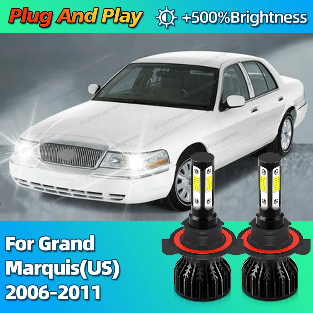 

2 шт. Turbo 30000Lm автомобильные фары светодиодные лампы CANBUS H13 9008 для Grand Marquis (США) 2006 2007 2008 2009 2010 2011