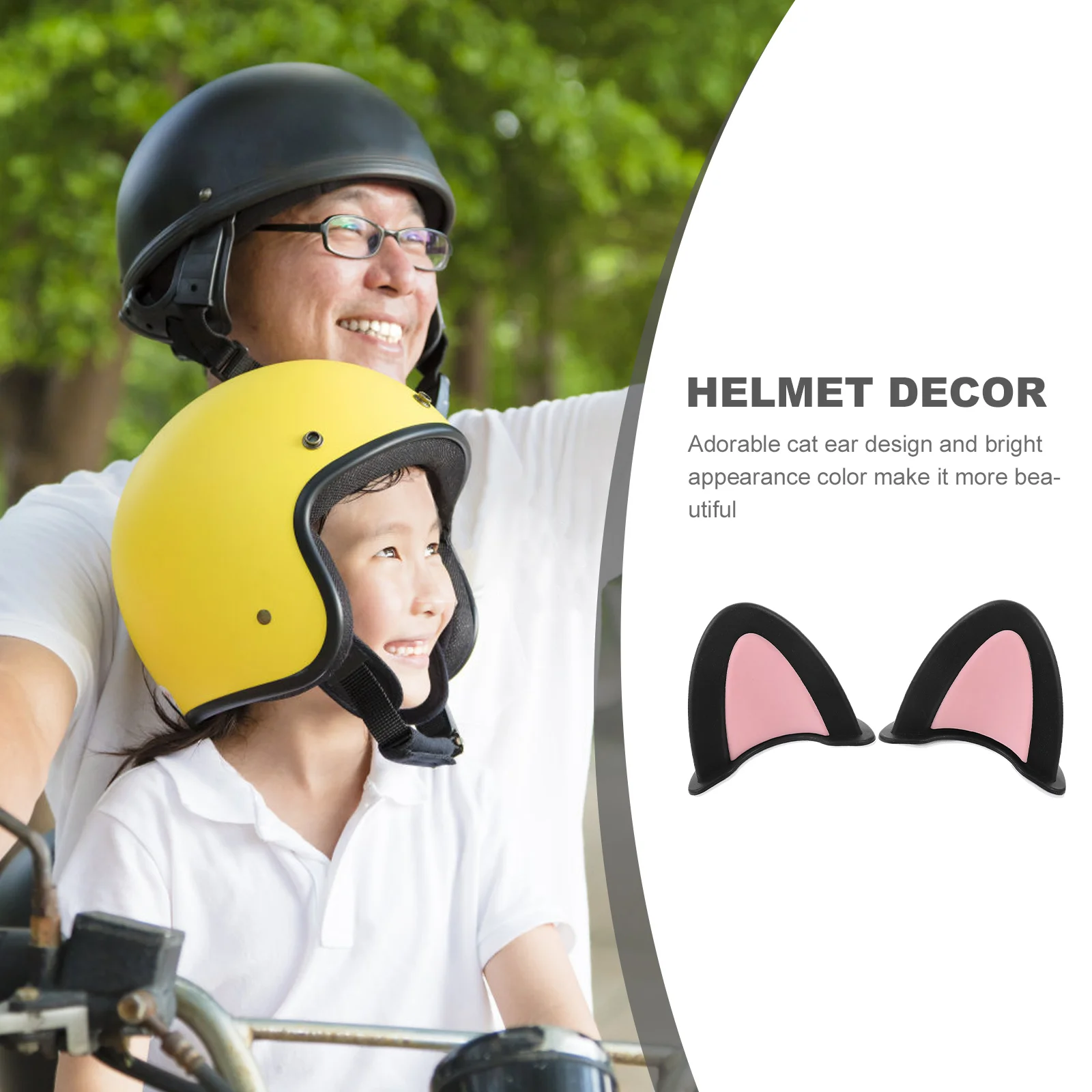 3 Pairs Electric Vehicle Helmets Decor Motorbike Ornament Horns Animal Ear Car Scooter